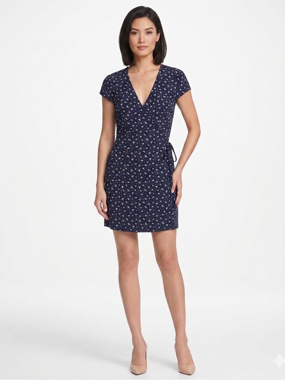 Divided Navy Floral Mini Dress